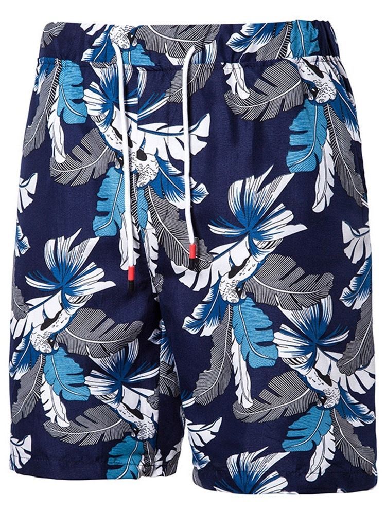 Print Plant Casual Lace-up Herren Casual Shorts