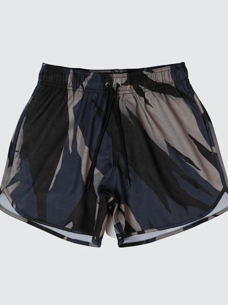Slim Lace-up Camouflage Casual Lace-up Herren Shorts