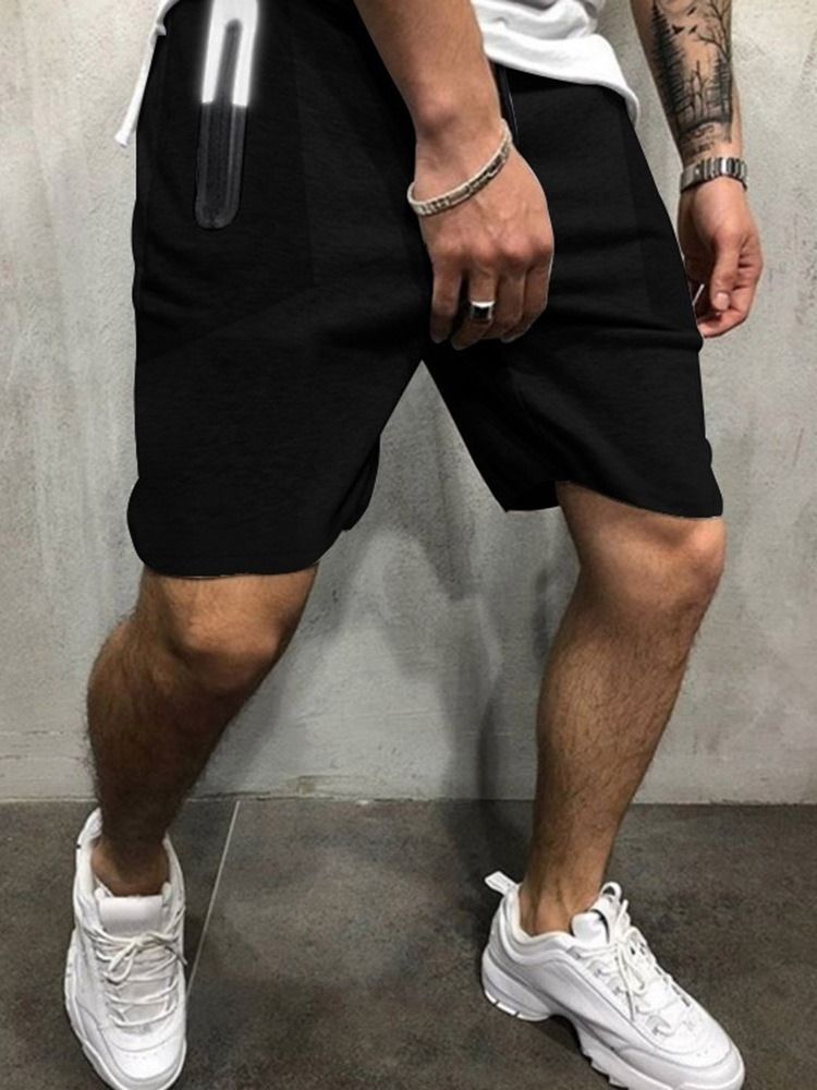 Straight Pocket Color Block Sport-schnürhose Für Herren