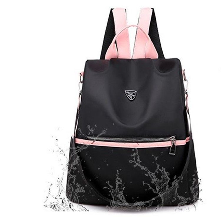Schwarzer Oxford-rucksack Mit Farbblock