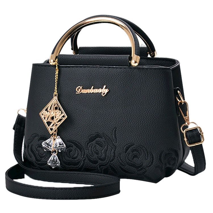 Exquisite Handtasche Mit Rosenanhänger-prägung