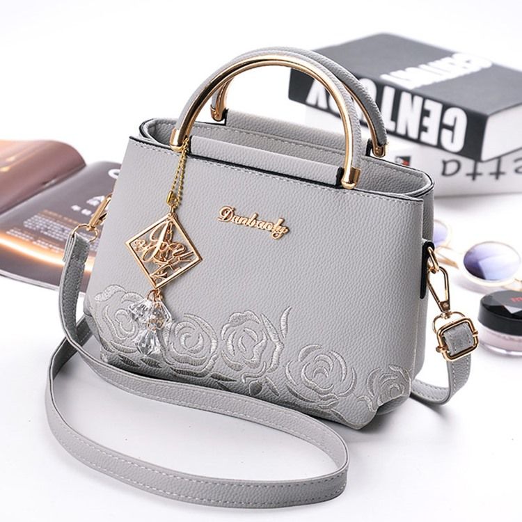 Exquisite Handtasche Mit Rosenanhänger-prägung