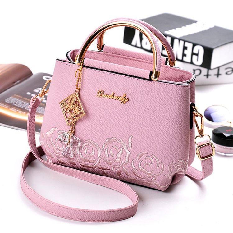 Exquisite Handtasche Mit Rosenanhänger-prägung