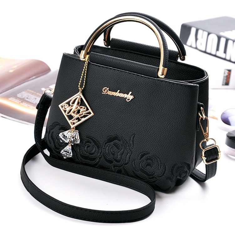 Exquisite Handtasche Mit Rosenanhänger-prägung