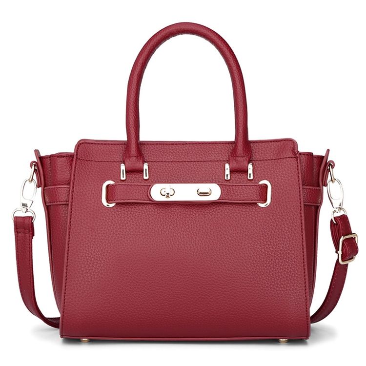 Lichee Grain Lock Dekoration Handtasche Gra
