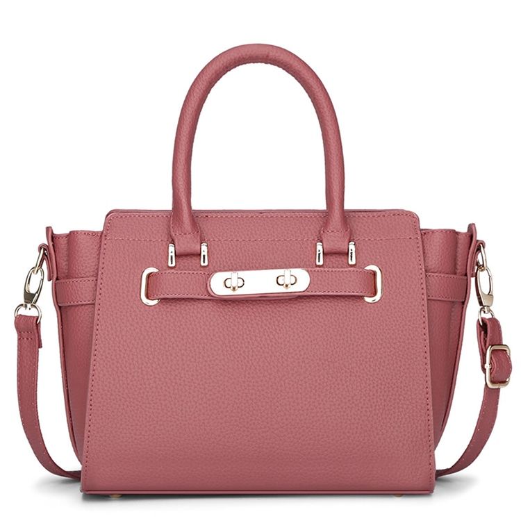 Lichee Grain Lock Dekoration Handtasche Gra