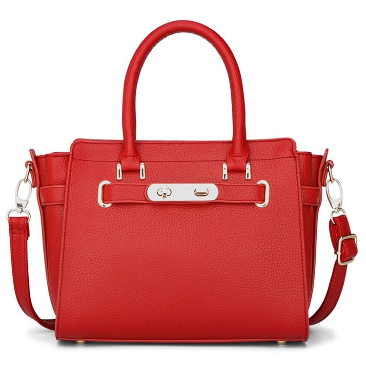Lichee Grain Lock Dekoration Handtasche Gra