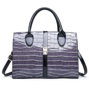 Pu Alligator Lock Square Handtasche