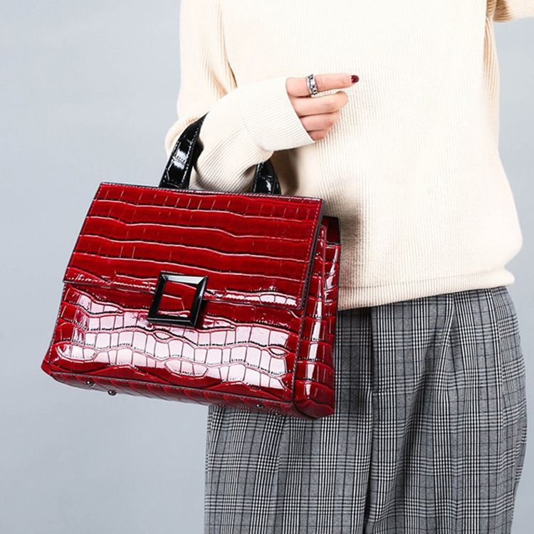 Pu Alligator Square Handtasche