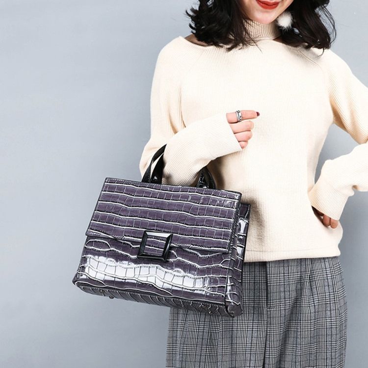 Pu Alligator Square Handtasche