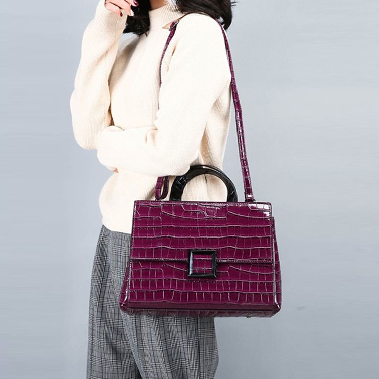 Pu Alligator Square Handtasche