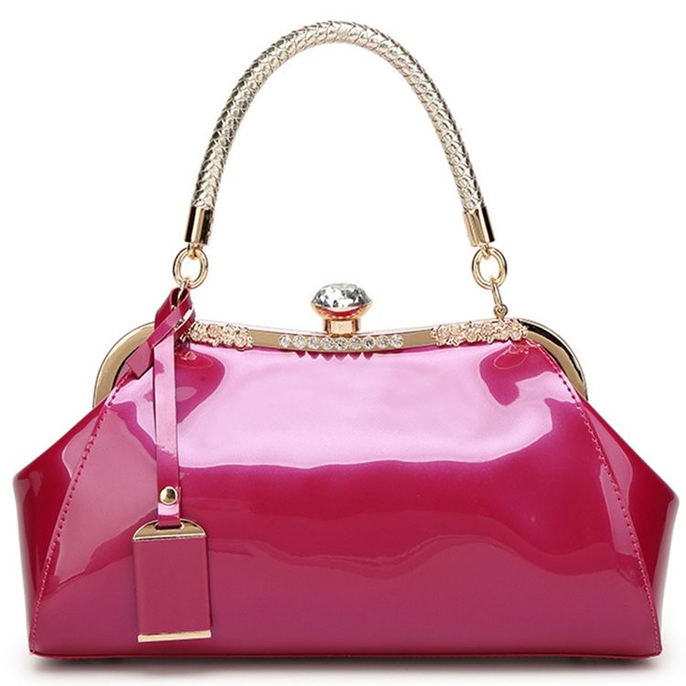 Pu Clip Plain Wing Tote Bags