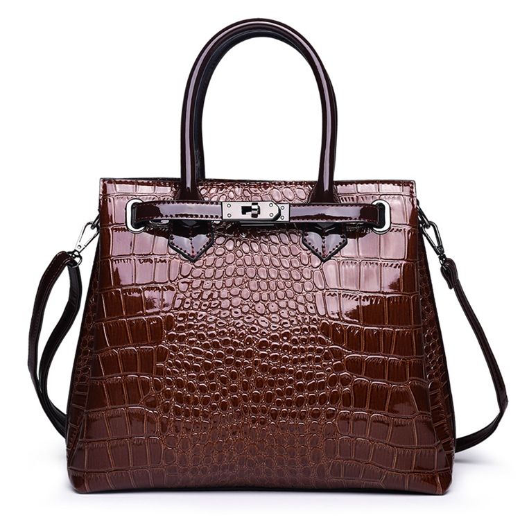 Rechteckige Handtasche Aus Pu Alligator Mit Gürtel