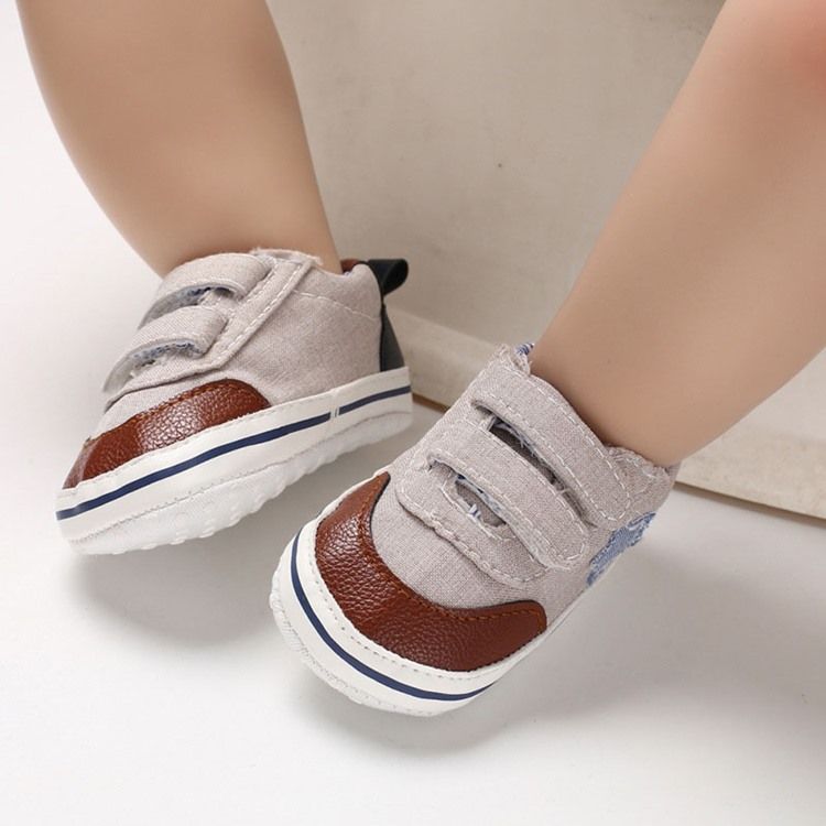 Kleinkindschuhe Aus Canvas Mit Klettverschluss In Farbblock-optik