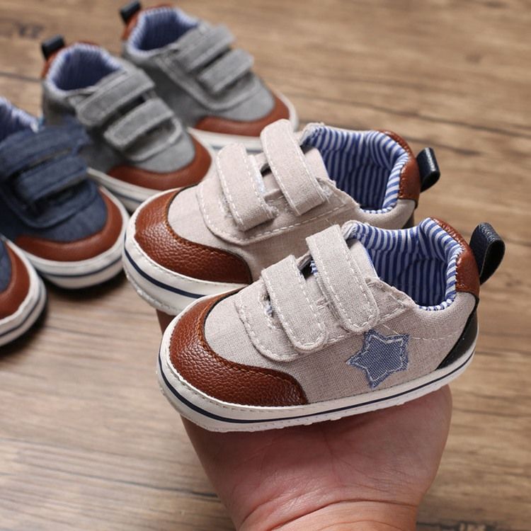 Kleinkindschuhe Aus Canvas Mit Klettverschluss In Farbblock-optik