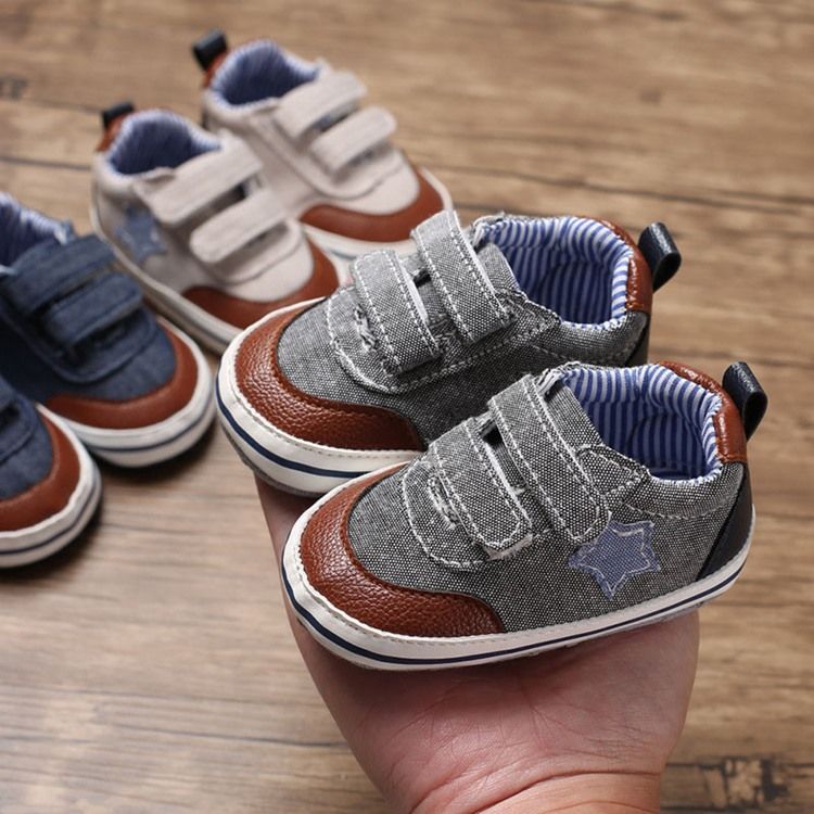 Kleinkindschuhe Aus Canvas Mit Klettverschluss In Farbblock-optik