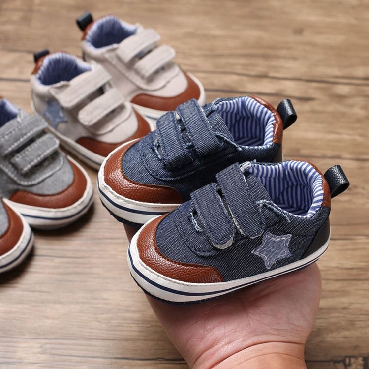 Kleinkindschuhe Aus Canvas Mit Klettverschluss In Farbblock-optik