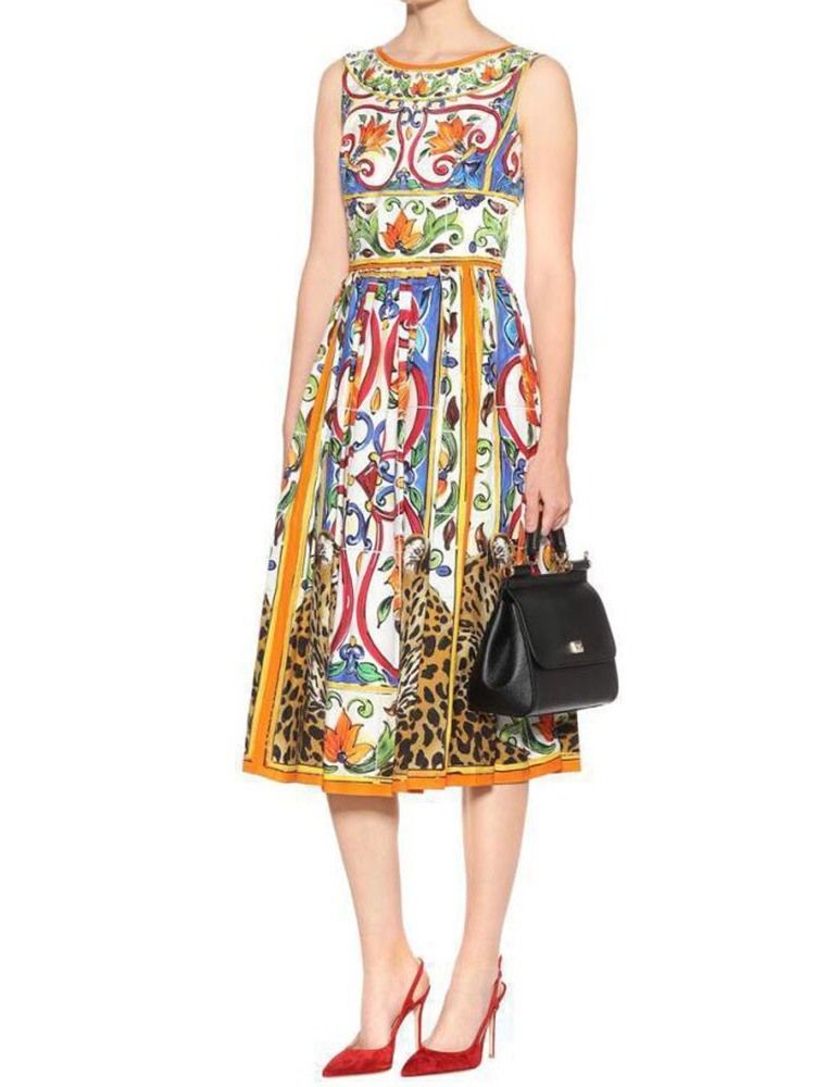 Ärmelloses Ärmelloses Afrikanisches Damenkleid Mit Farbblock-blumenmuster