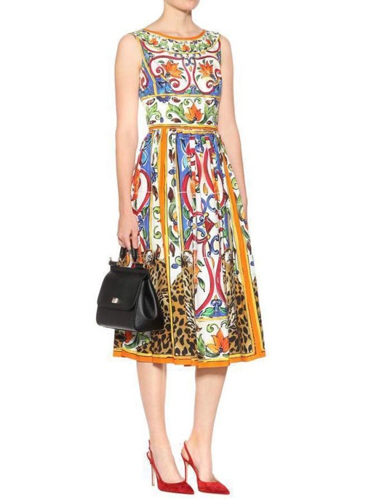 Ärmelloses Ärmelloses Afrikanisches Damenkleid Mit Farbblock-blumenmuster
