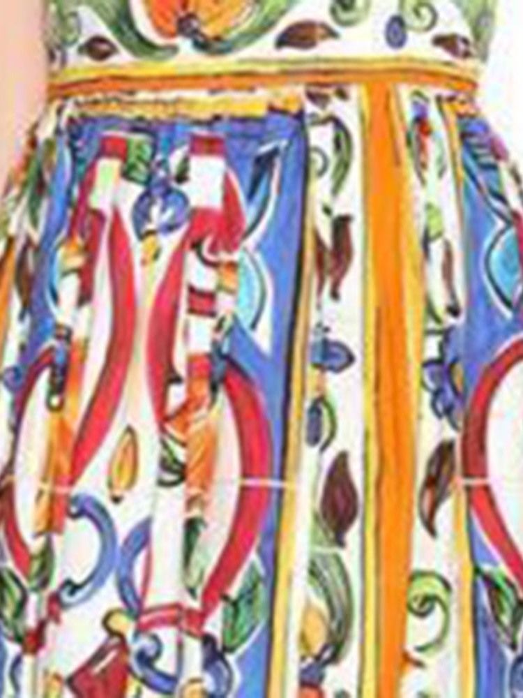 Ärmelloses Ärmelloses Afrikanisches Damenkleid Mit Farbblock-blumenmuster