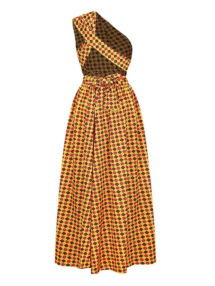 Bodenlanges Ärmelloses Print Damen Pulloverkleid