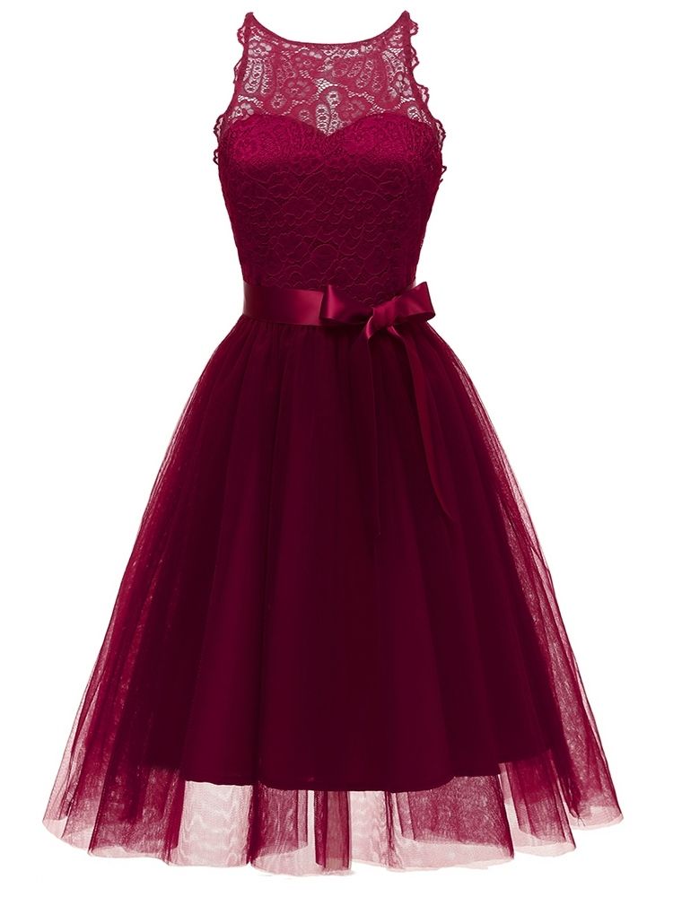Damen Bowknot Knielanges Ärmelloses Pulloverkleid Mit Standard-taille