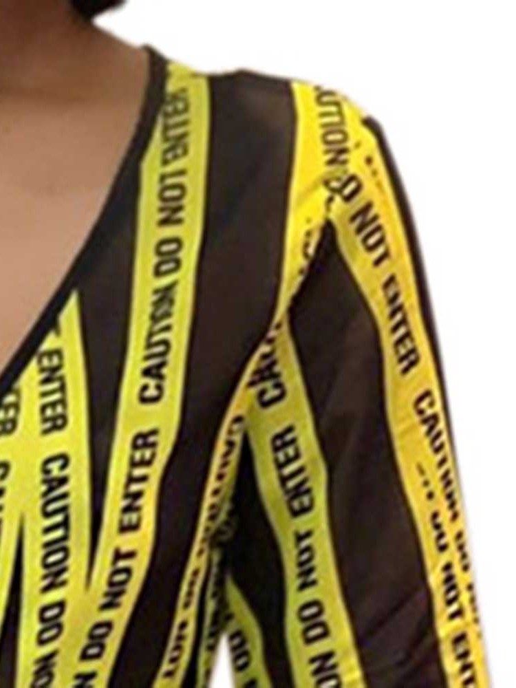 Damen Gestreiftes Bodenlanges Kleid Mit V-ausschnitt Und Mittlerer Taille