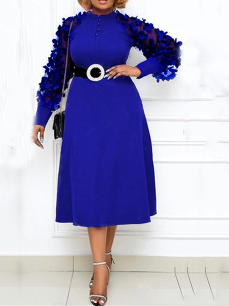 Mitte-waden-langarm-patchwork-frauen-pulloverkleid