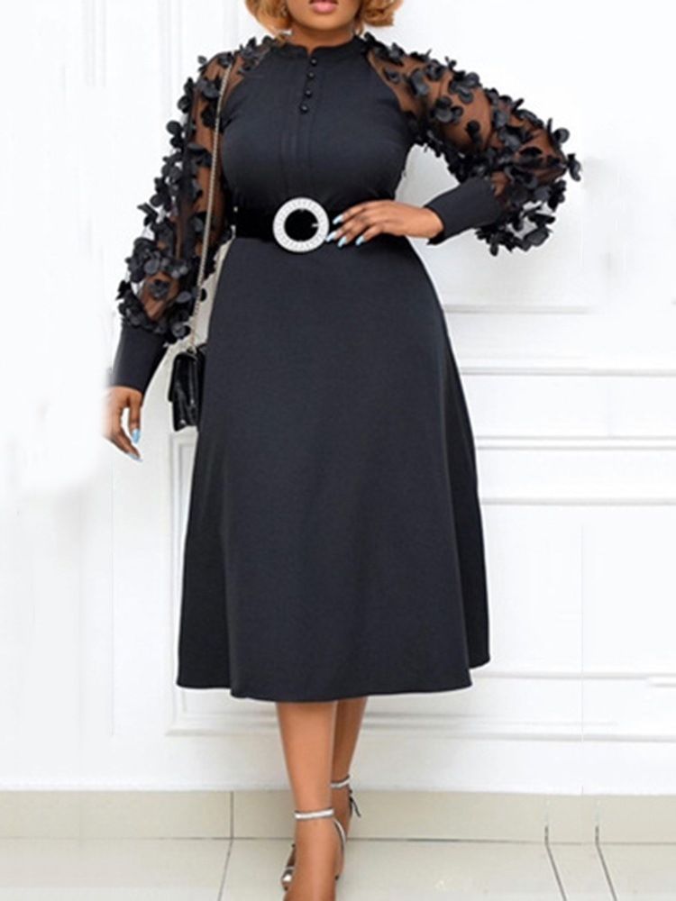 Mitte-waden-langarm-patchwork-frauen-pulloverkleid