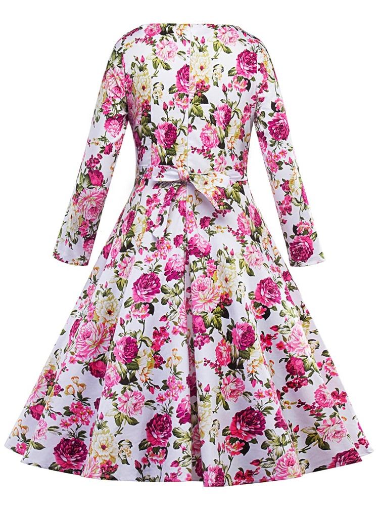 Print Scoop Floral Damen Skaterkleid