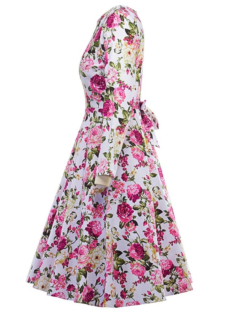 Print Scoop Floral Damen Skaterkleid
