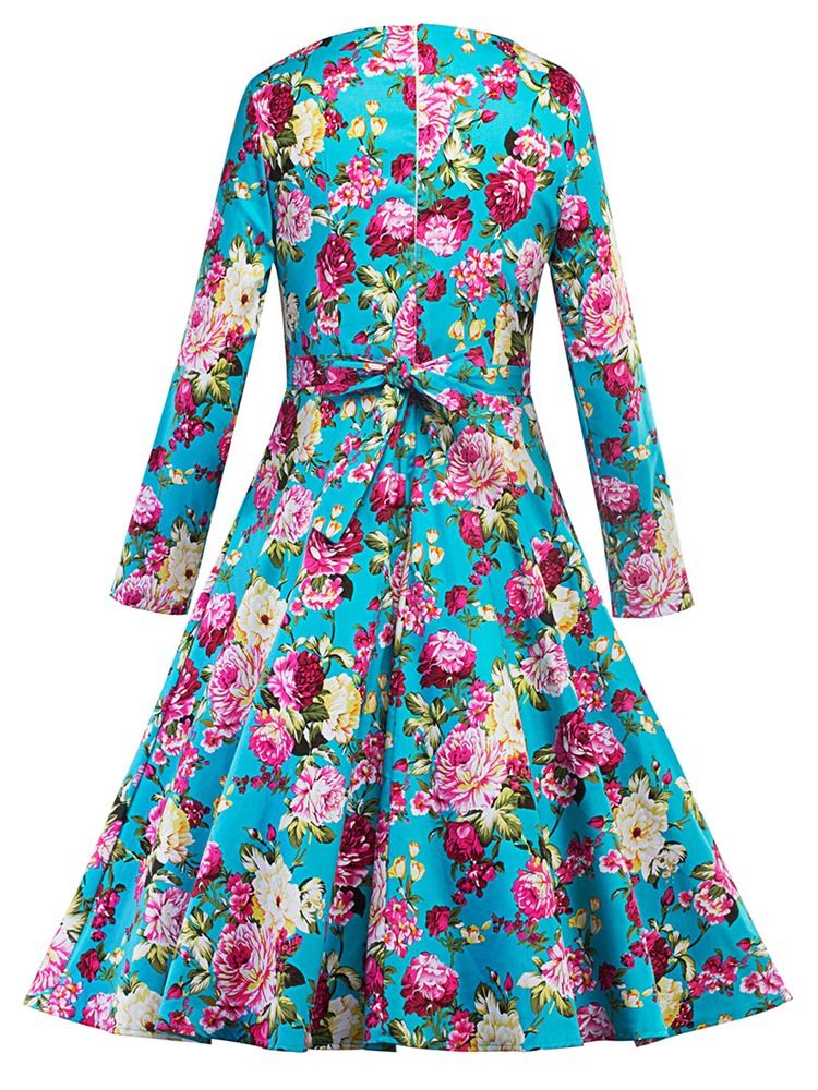 Print Scoop Floral Damen Skaterkleid