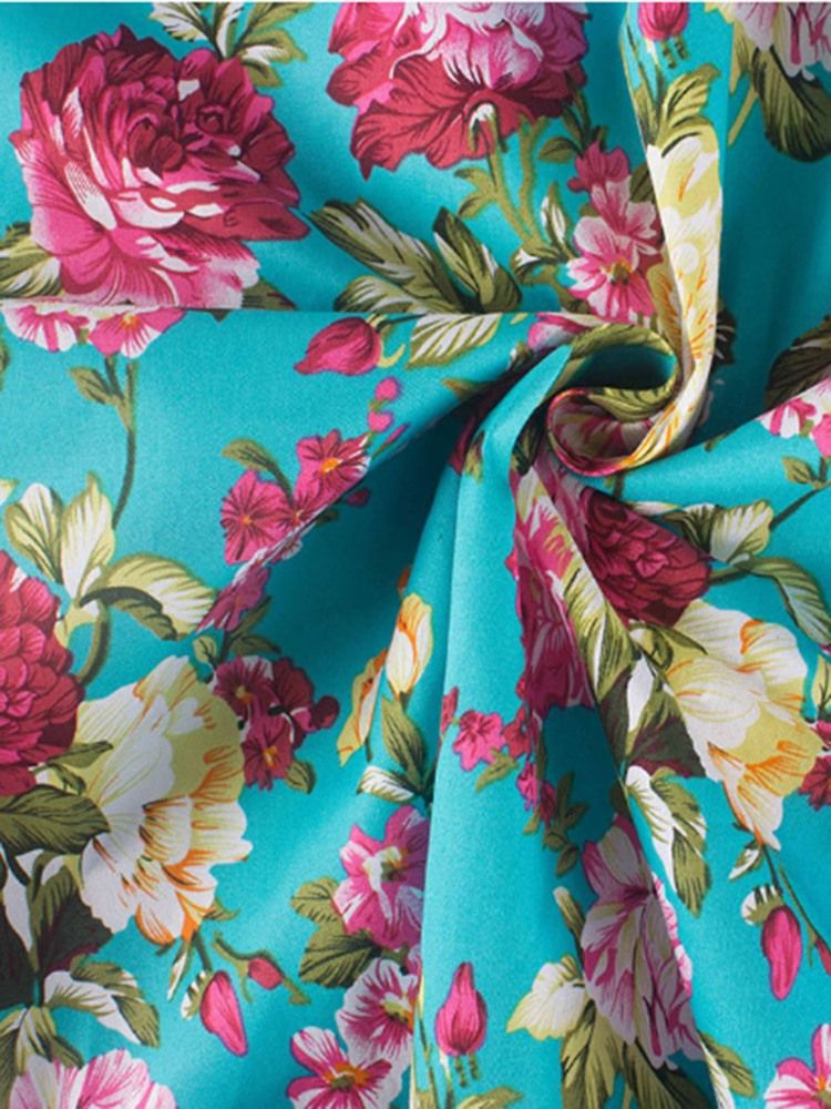 Print Scoop Floral Damen Skaterkleid