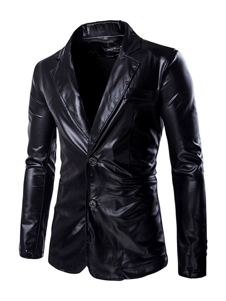 Einreihiger Herren-partyblazer In Metallic-optik Mit Kerbe Und Revers