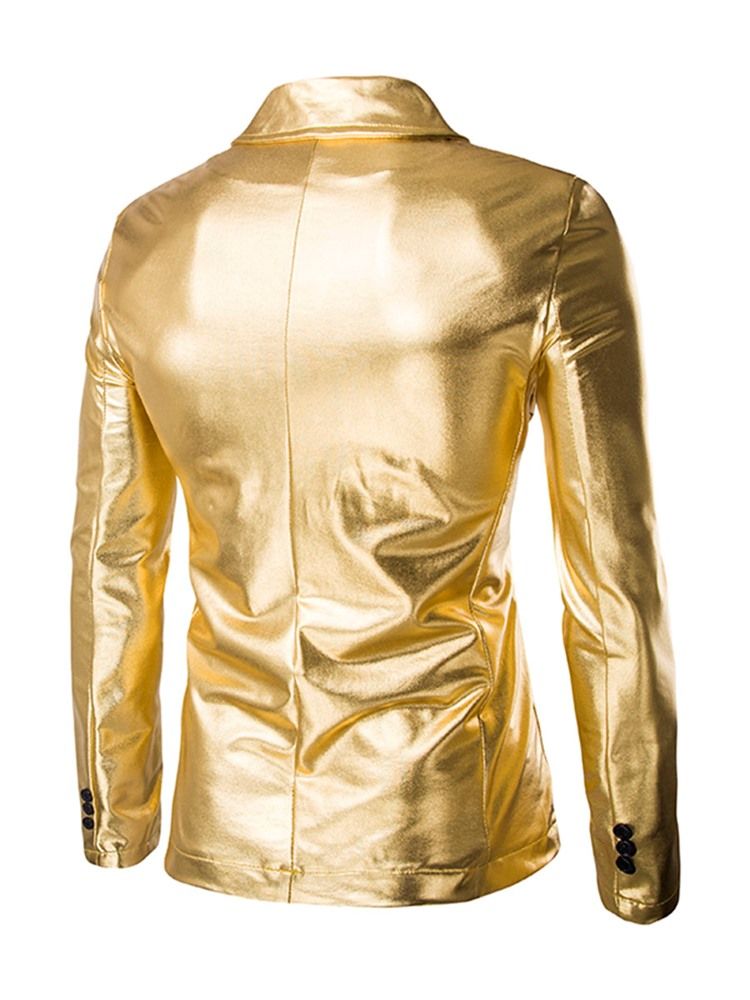 Einreihiger Herren-partyblazer In Metallic-optik Mit Kerbe Und Revers