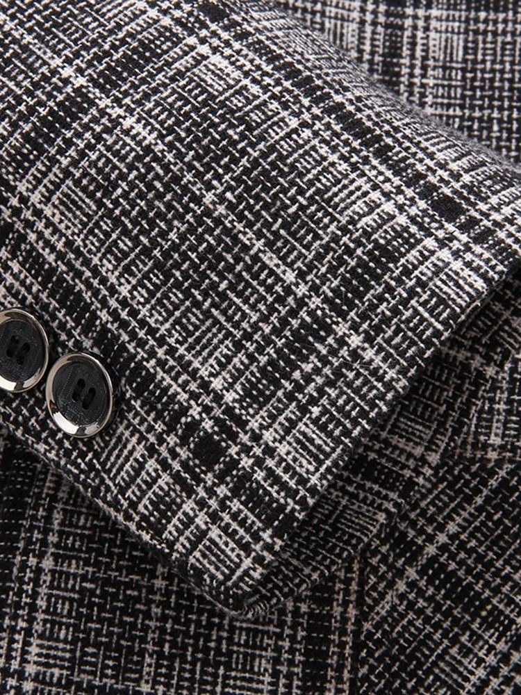 Kerbter Revers Casual Herren Slim Freizeit Blazer