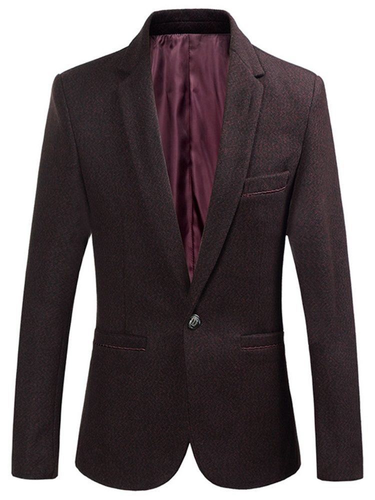 Knöpfe Gekerbte Revers Freizeit-blazer Für Herren