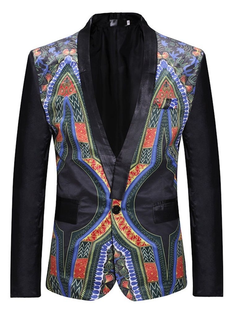 Mode Ein Knopf Geometrische Herren Freizeit Blazer Ge