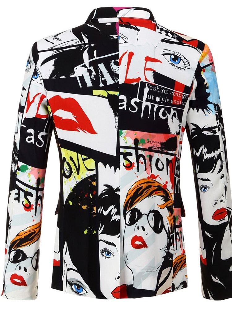 Print Fashion Color Block Herren Blazer