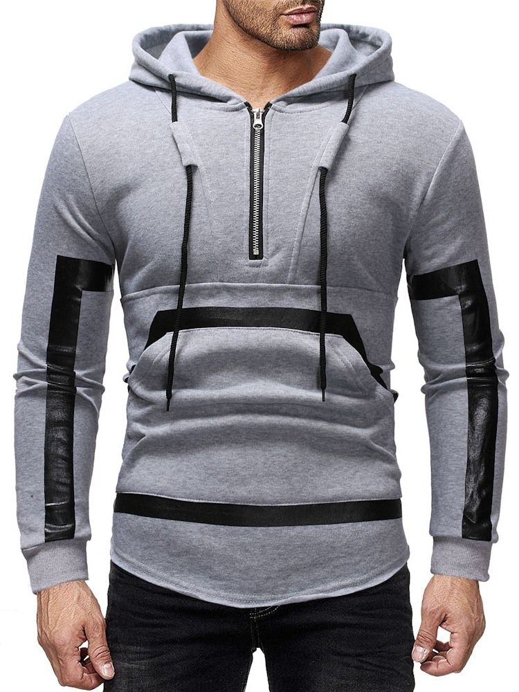 Patchwork Color Block Pullover Herren Hoodies