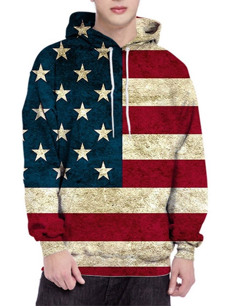 Pullover Color Block Print Herren Hoodies