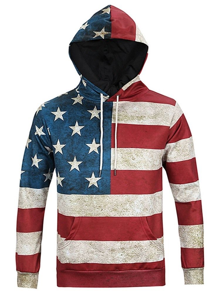 Pullover Color Block Print Herren Hoodies