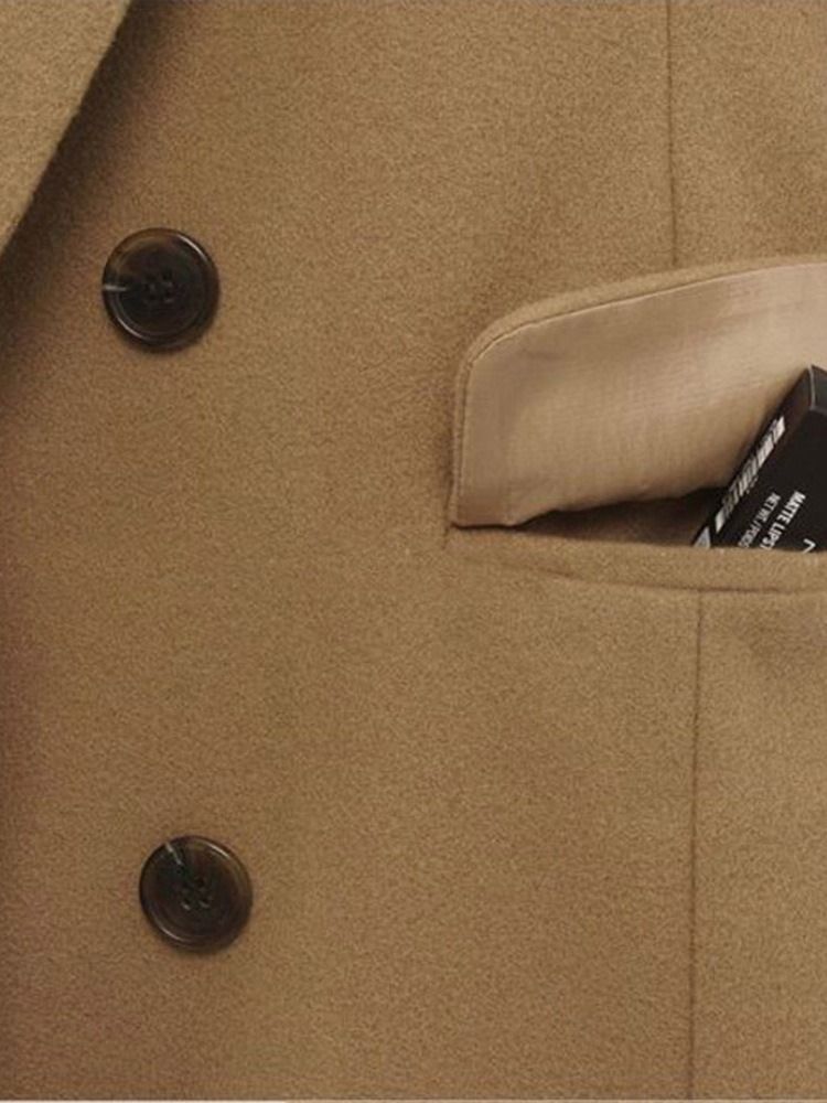Damen Lässiger Schlichter Mantel Mit Gekerbtem Revers Und Langen Ärmeln