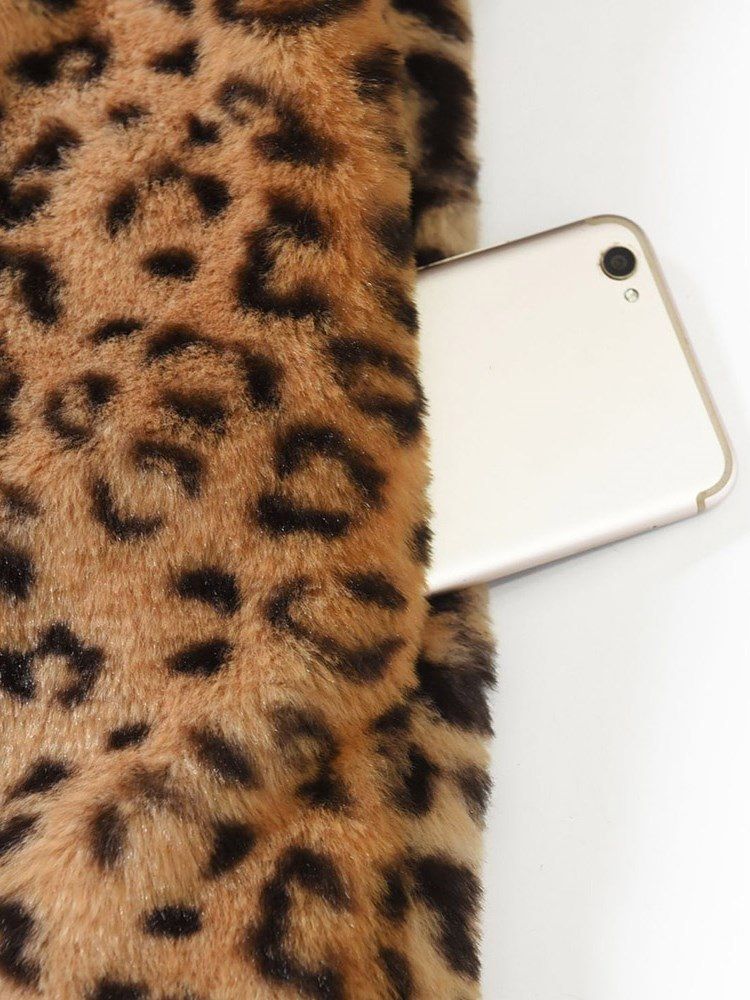 Damen Lockerer Leoparden-sexy-mantel Mit Langen Ärmeln