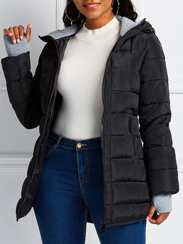 Damen-taschenreißverschluss Schmale Mittellange Baumwollkleidung