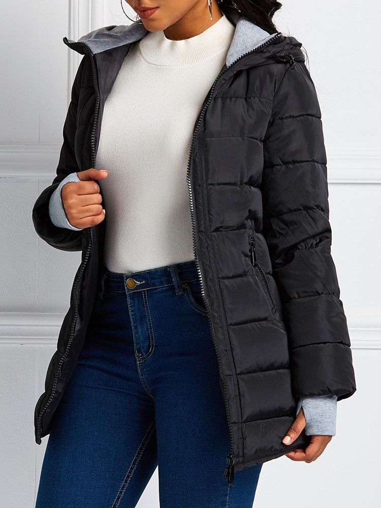 Damen-taschenreißverschluss Schmale Mittellange Baumwollkleidung