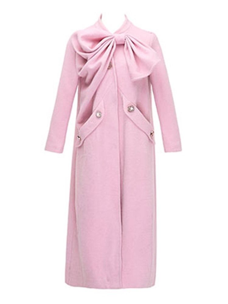 Einfarbiger Plissierter Bowknot-mantel Für Damen