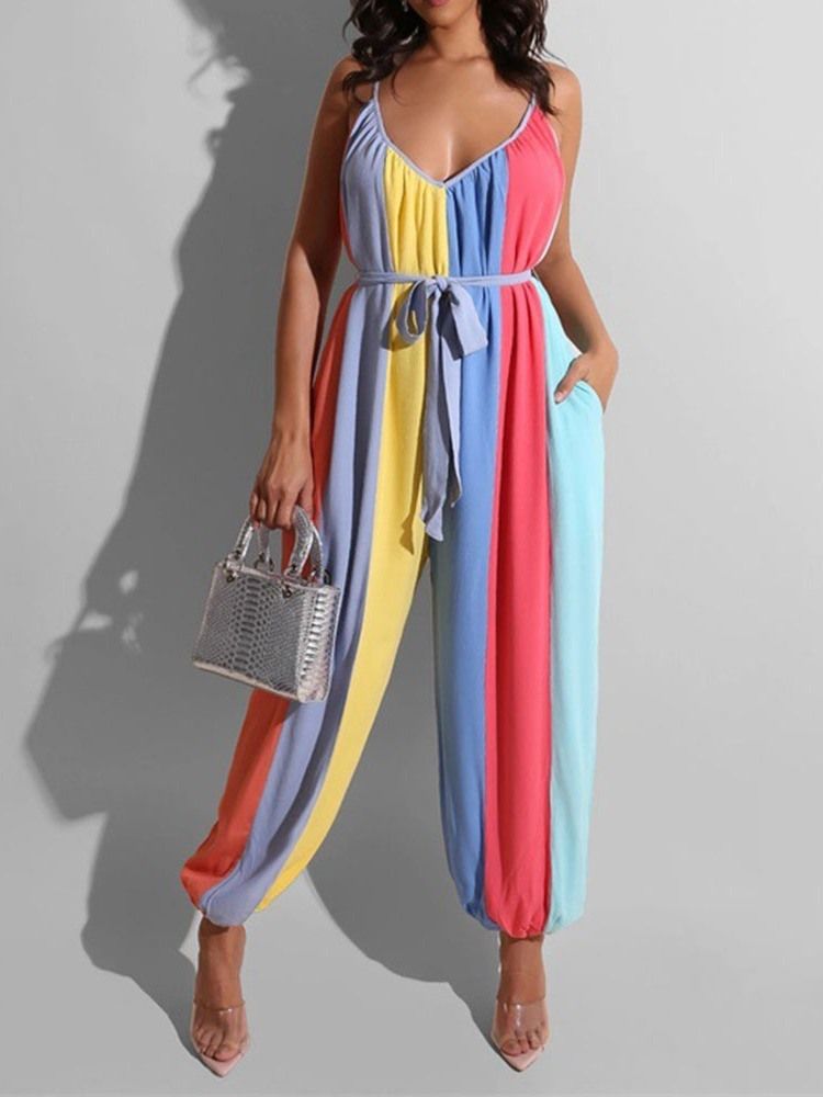Bürodame Rückenfreier Gerader Damen Jumpsuit In Voller Länge