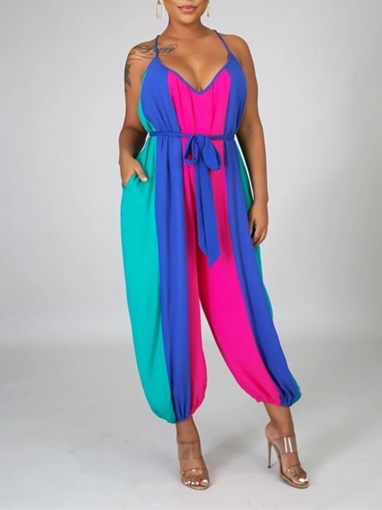 Bürodame Rückenfreier Gerader Damen Jumpsuit In Voller Länge