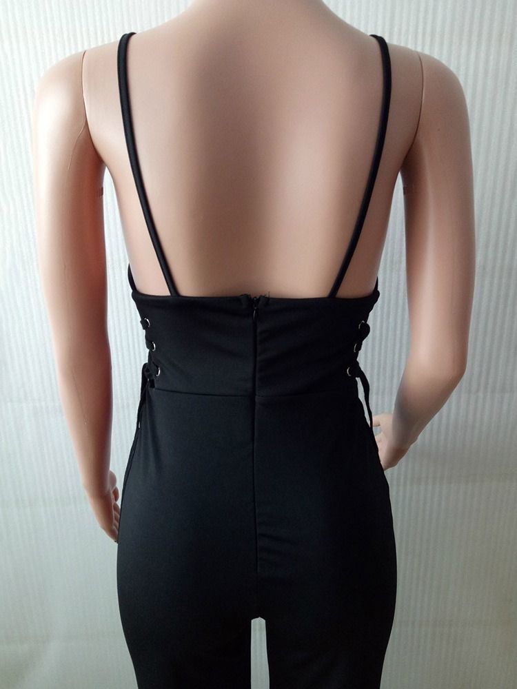 Rückenfreier Schlichter Gerader Gerader Damen-overall